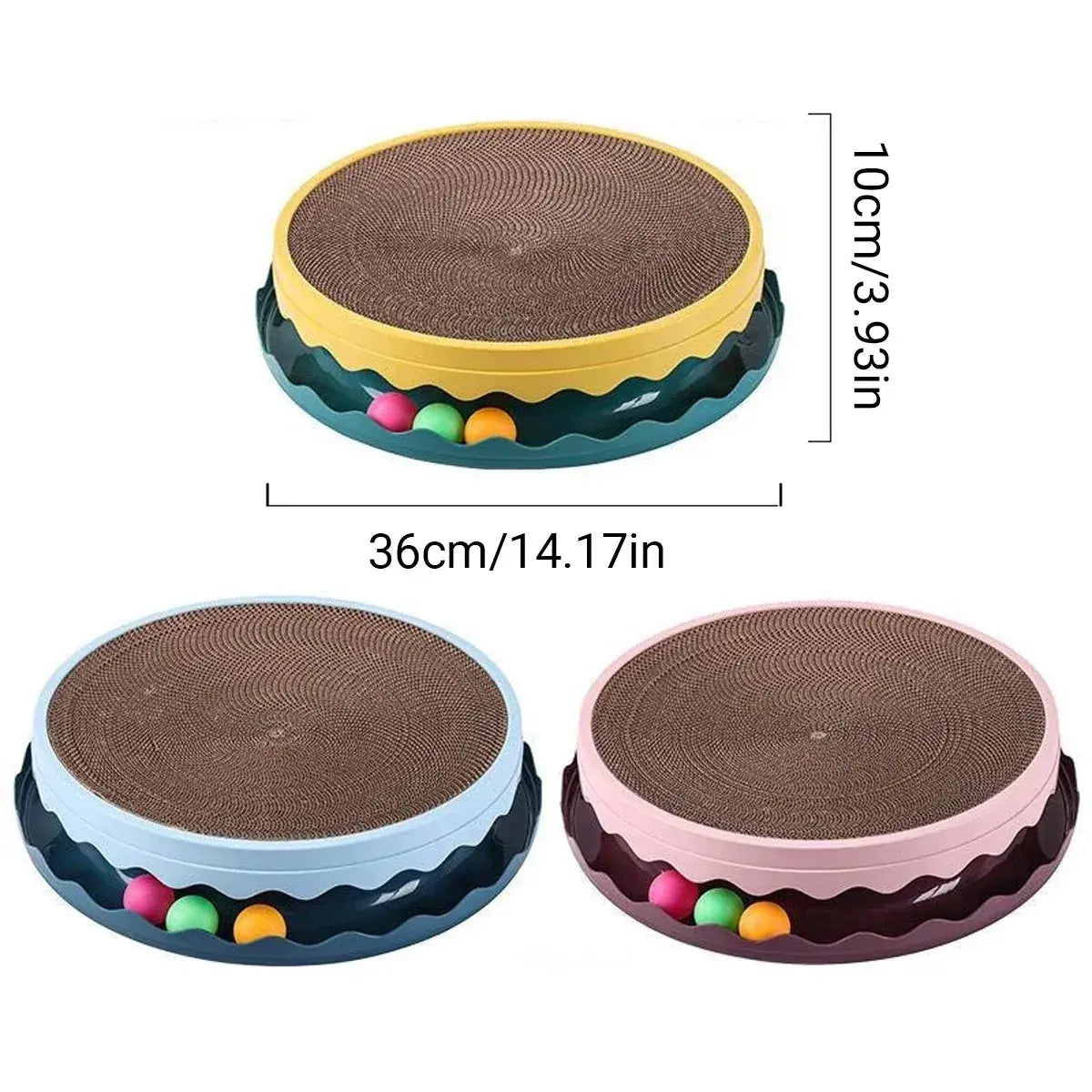 Cat Scratcher Turntable Toy Large Round Corrugated Board Nest Scratch Resistant - Yellow Wholesale Hub