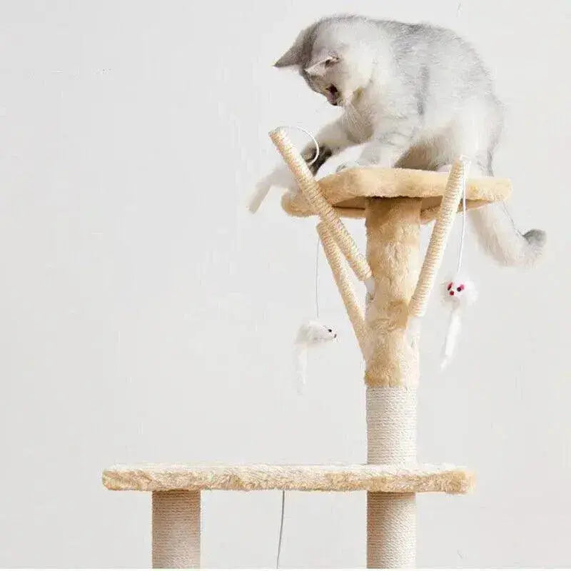 Cat Tree Scratching Post Gym House Condo Scratcher Furniture Tower - Brown Wholesale Hub