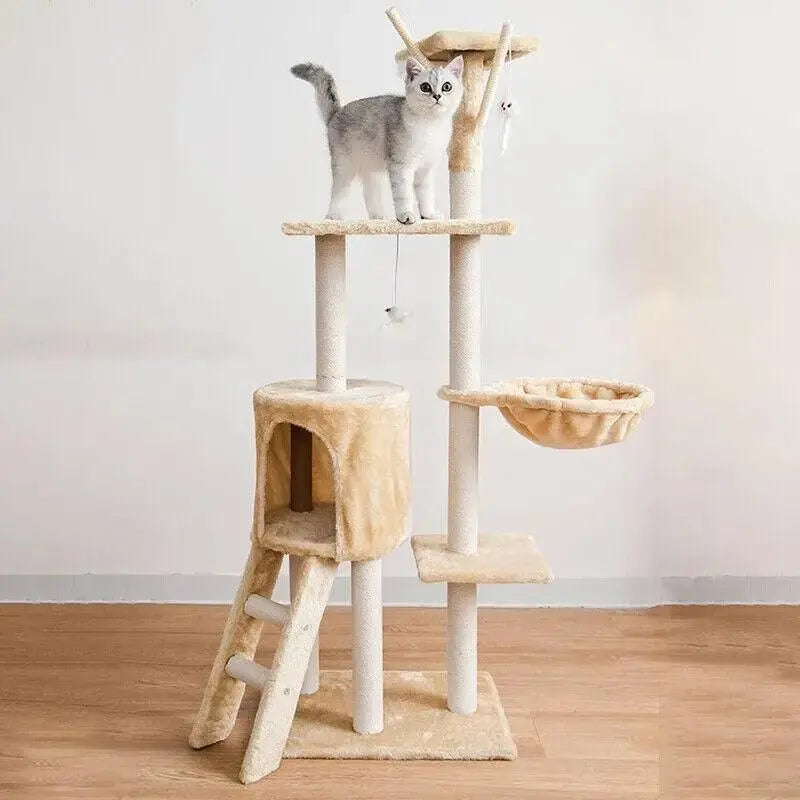 Cat Tree Scratching Post Gym House Condo Scratcher Furniture Tower - Grey-Black Wholesale Hub