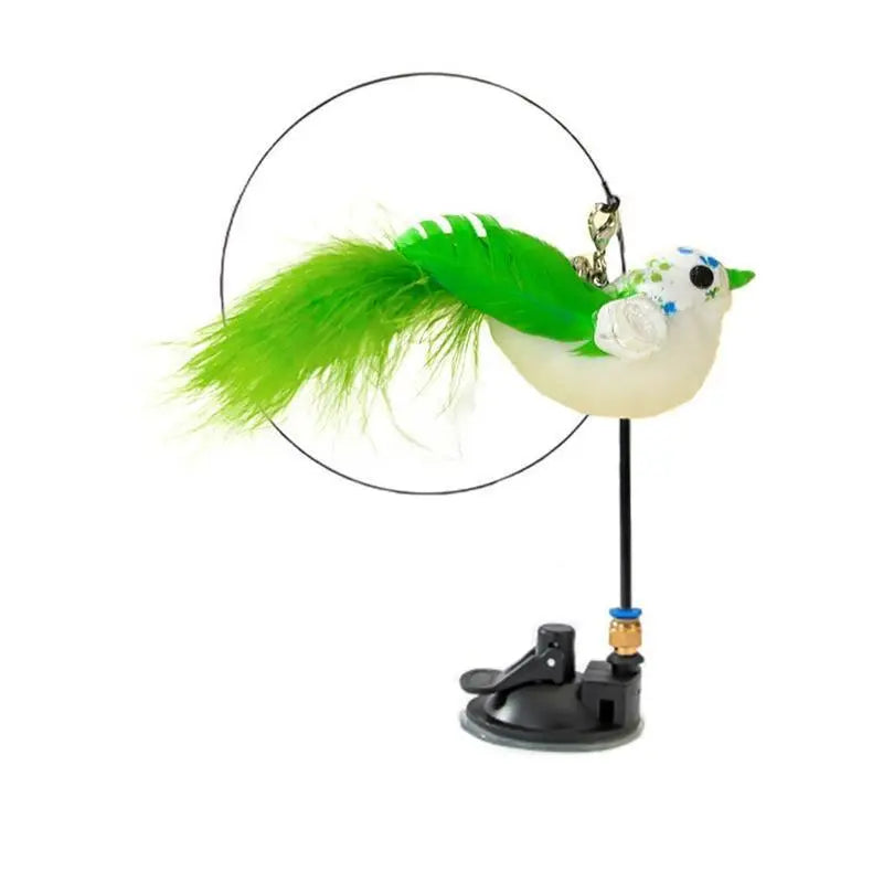 Cat Play Toy Simulation Birds Teaser Wand Interactive Stick with Suction Cup - 2 Wholesale Hub