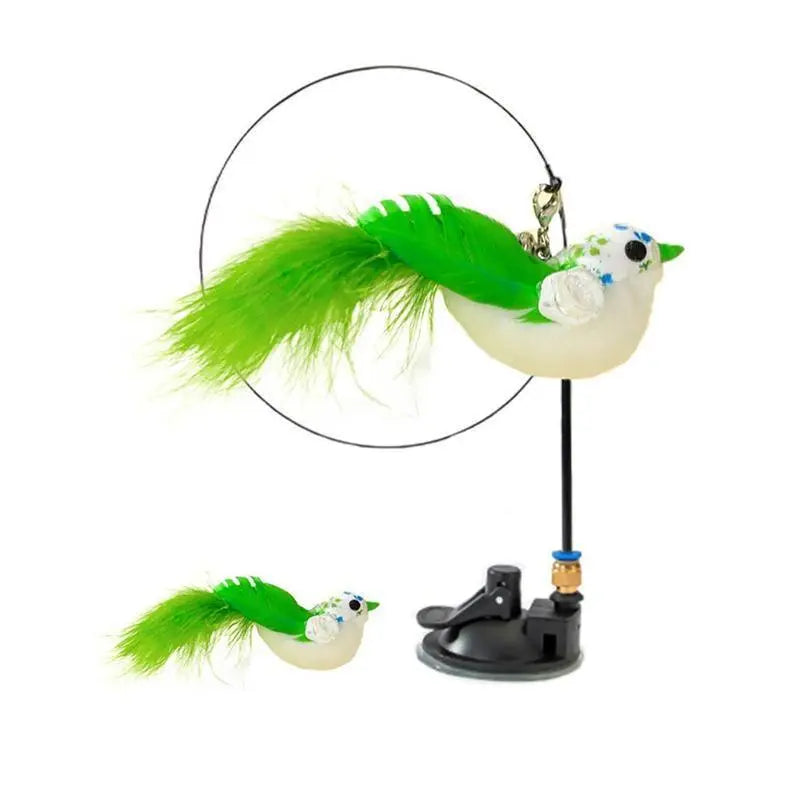 Cat Play Toy Simulation Birds Teaser Wand Interactive Stick with Suction Cup - 2 Wholesale Hub