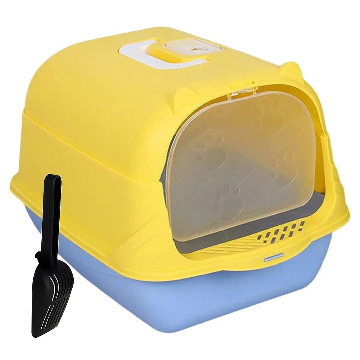 Enclosed Cat Litter Box Lid Scoop Splash Proof Lift Top Removable Toilet Tray - Black Wholesale Hub