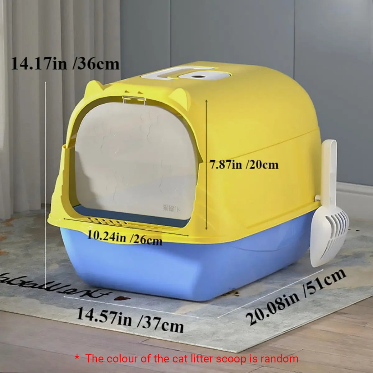 Enclosed Cat Litter Box Lid Scoop Splash Proof Lift Top Removable Toilet Tray - Purple Wholesale Hub
