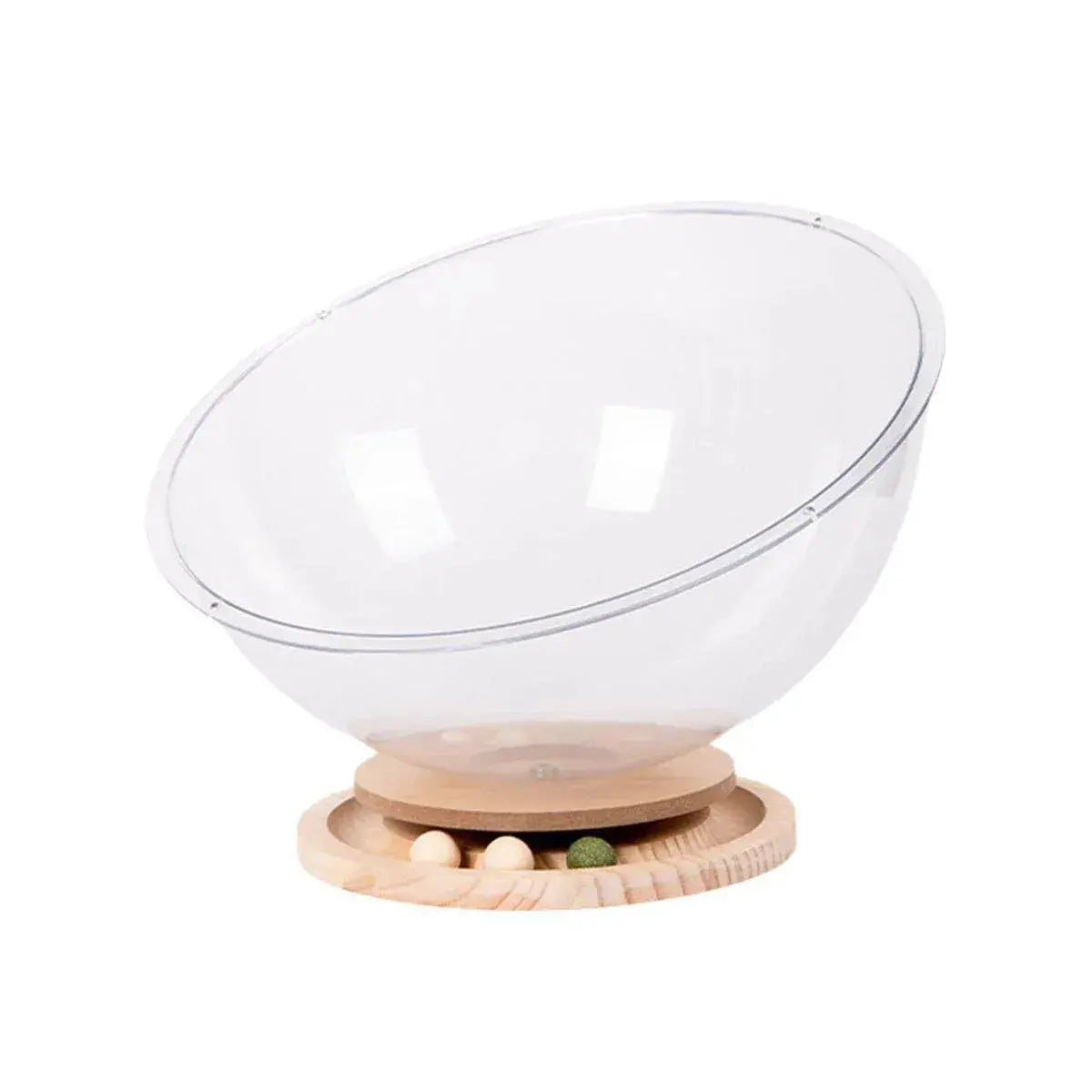 Four Seasons Acrylic Space Capsule Cat Bed Semi-closed Cool Nest Turntable Toy - L Wholesale Hub