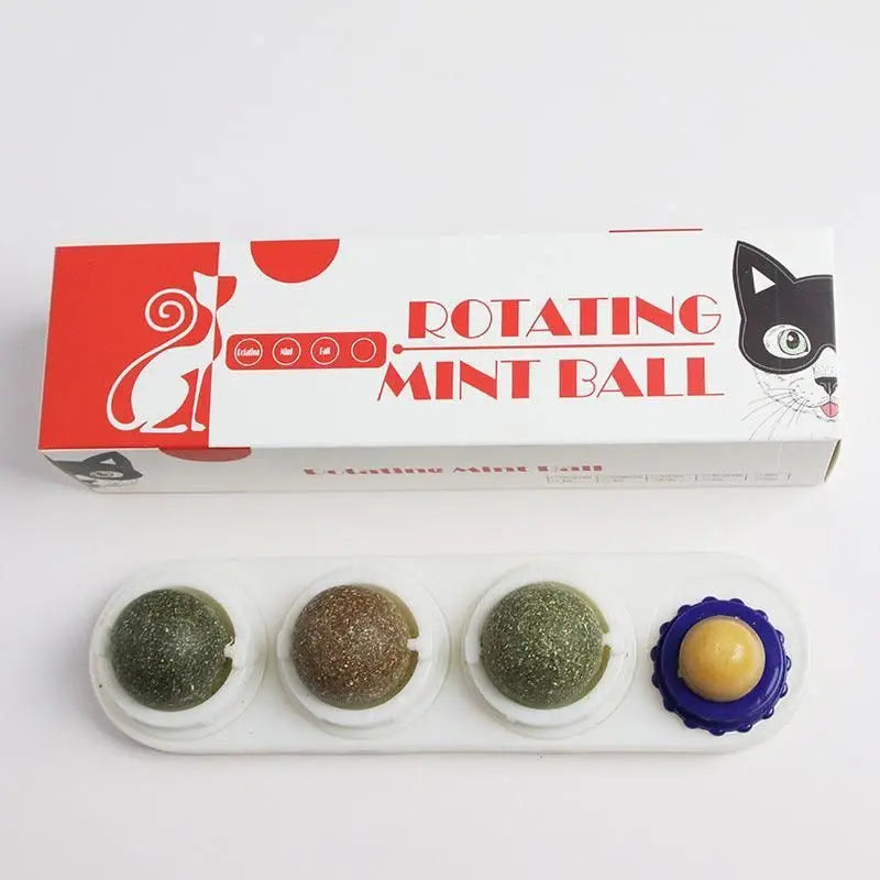 Cat Toy Catnip Ball Lick Solid Nutrition Help Digestion Wall Mount Hair Remover - Pink Wholesale Hub