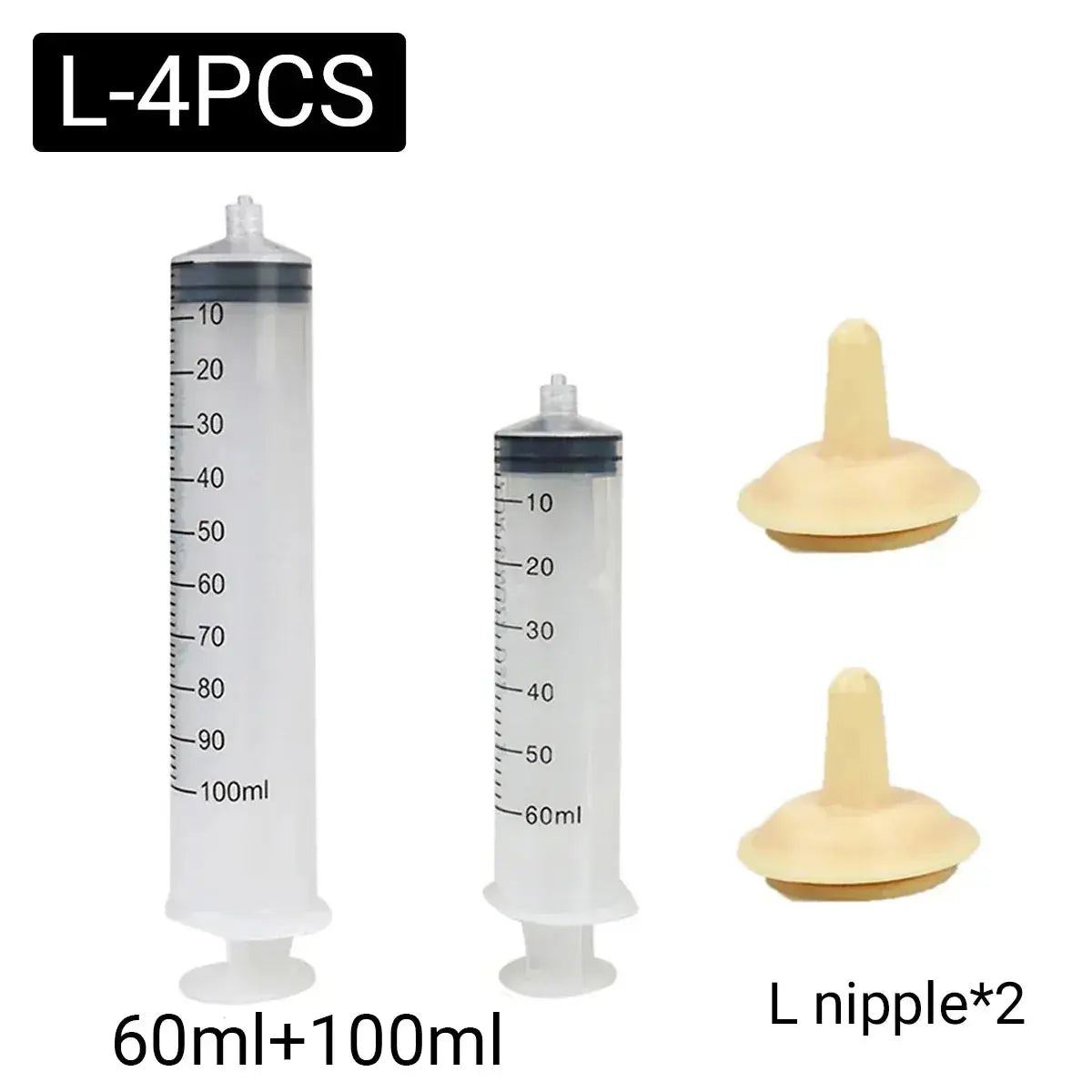 Kitten Puppy Pet Feeding Syringe Feeder Cat Dog Nursing Bottle with Pacifier - L-4PCS Wholesale Hub