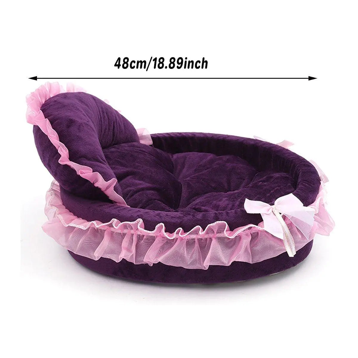 Princess Pet Kennel Soft Comfortable Cat and Dog Bed House for Small Pets - Grey Wholesale Hub