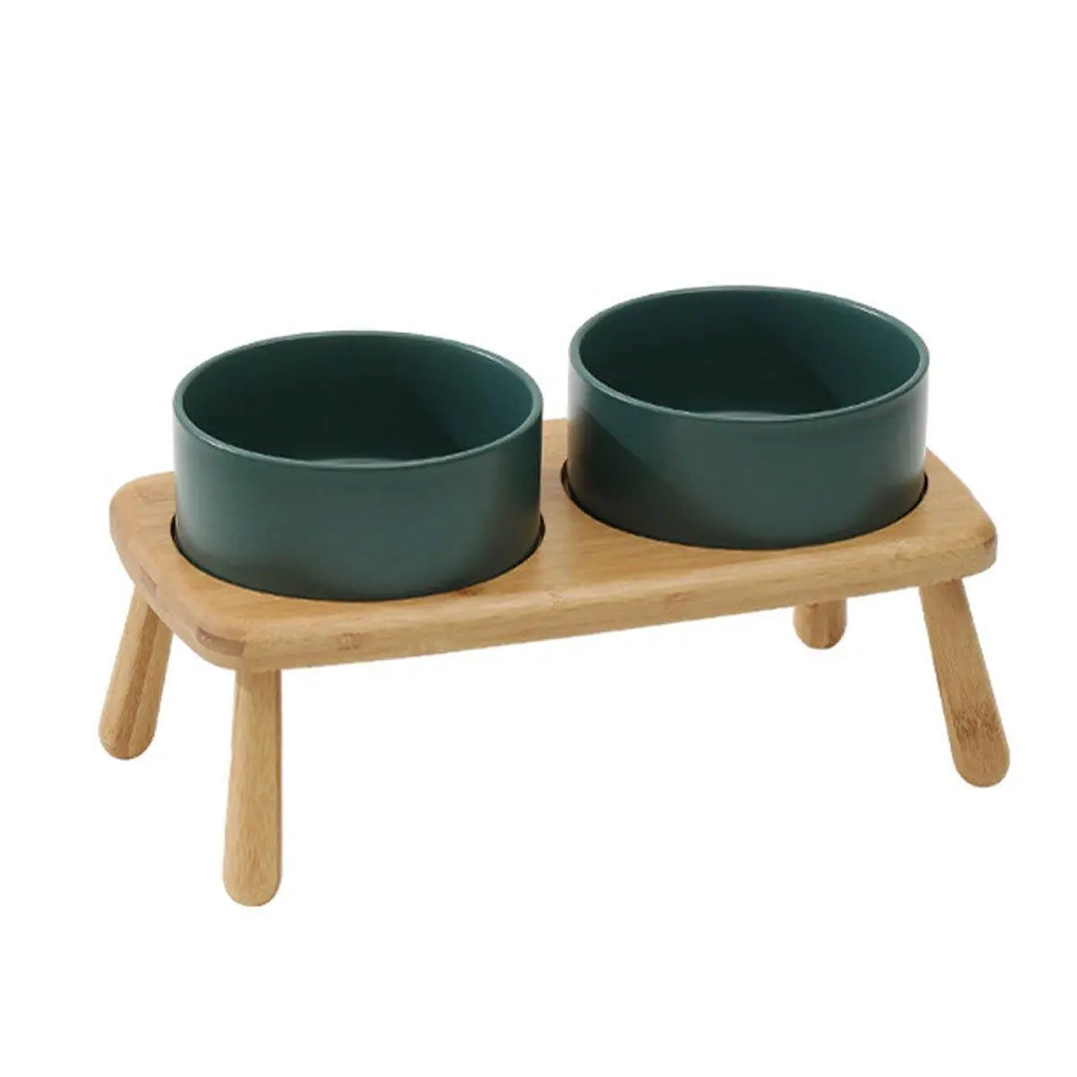 Ceramic Elevated Dog Bowl Anti-Slip Double Bowl for Small Medium Large Dogs - Grey Wholesale Hub