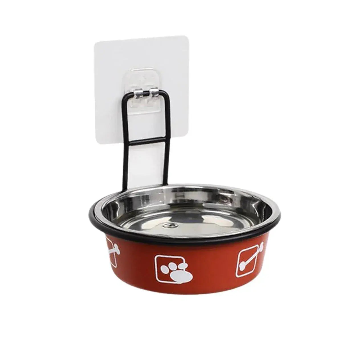 Stainless Steel Pet Bowl Hanging Cat Food Water Bowl Durable for Dogs and Cats - Red-12cm Wholesale Hub