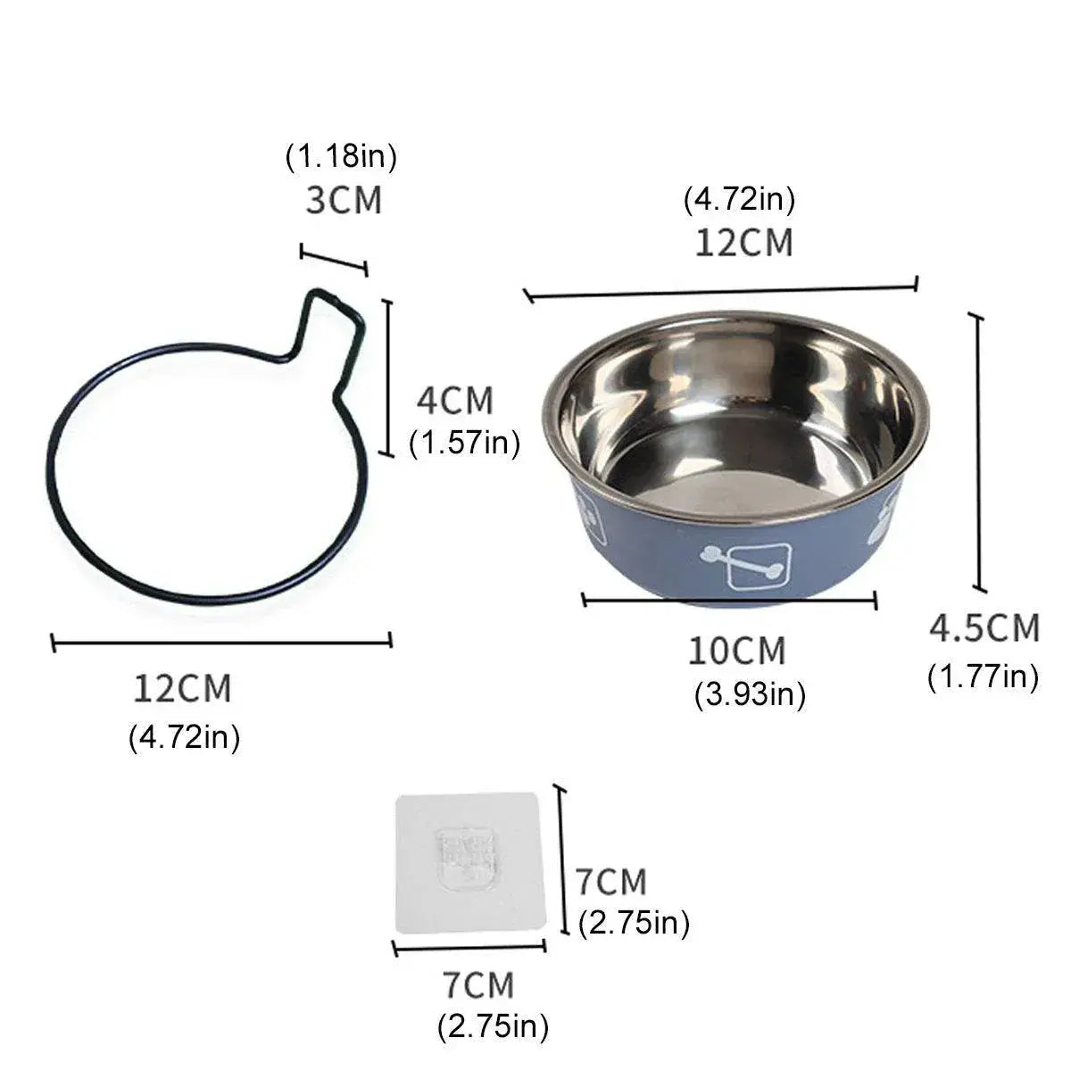 Stainless Steel Pet Bowl Hanging Cat Food Water Bowl Durable for Dogs and Cats - Red-12cm Wholesale Hub