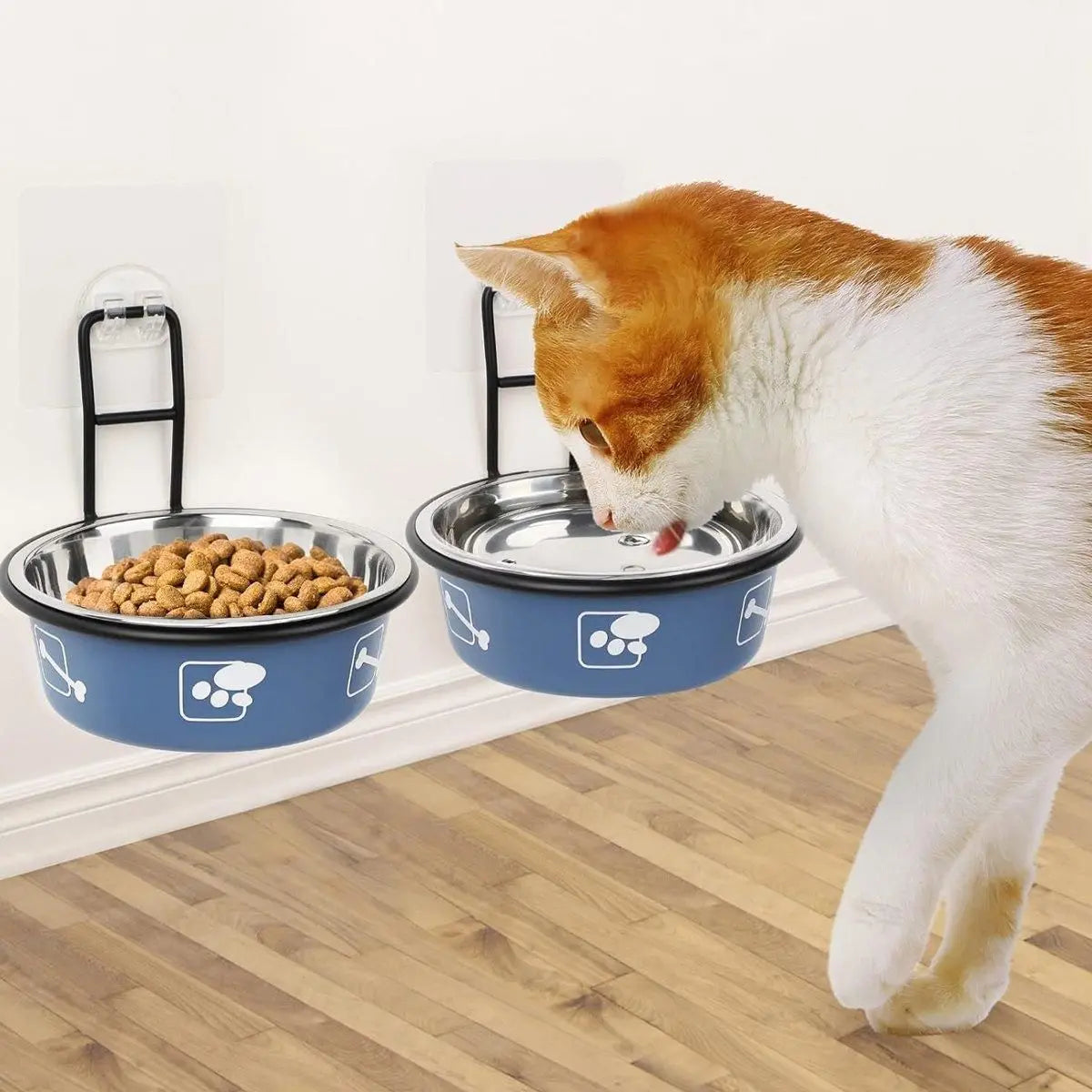 Stainless Steel Pet Bowl Hanging Cat Food Water Bowl Durable for Dogs and Cats - Red-14cm Wholesale Hub