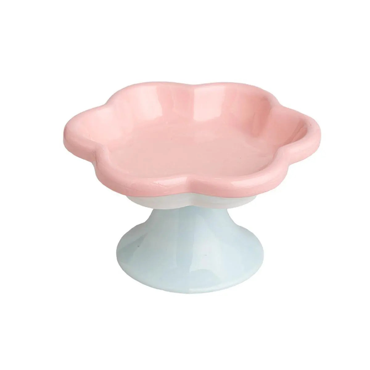 Flower Ceramic Cat Bowl Pet Food Bowl Snack Tray for Cats and Small Pets Feeding - Yellow Wholesale Hub
