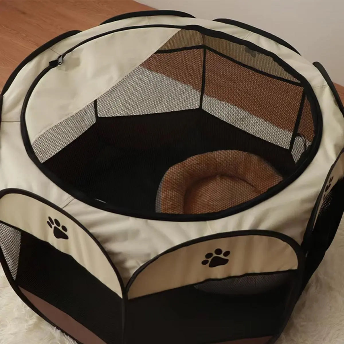 Pet Fence Indoor Cat Dog Tent Octagonal Fence Portable Foldable Cage Kennel - L-Coffee Wholesale Hub