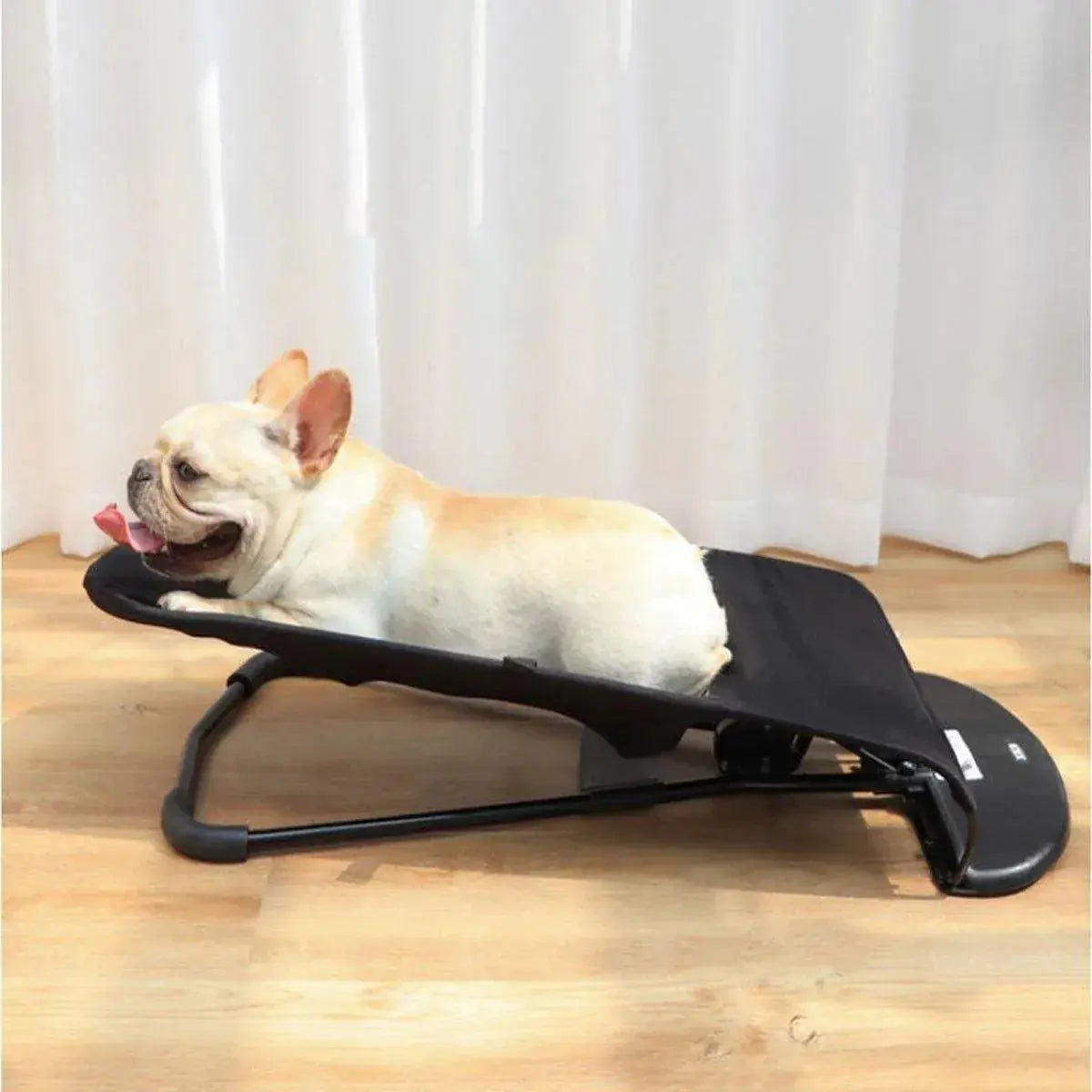 Pet Rocking Chair for Dogs Cats Foldable Pet Bed Portable Sleeping Lounger Chair - Black Wholesale Hub