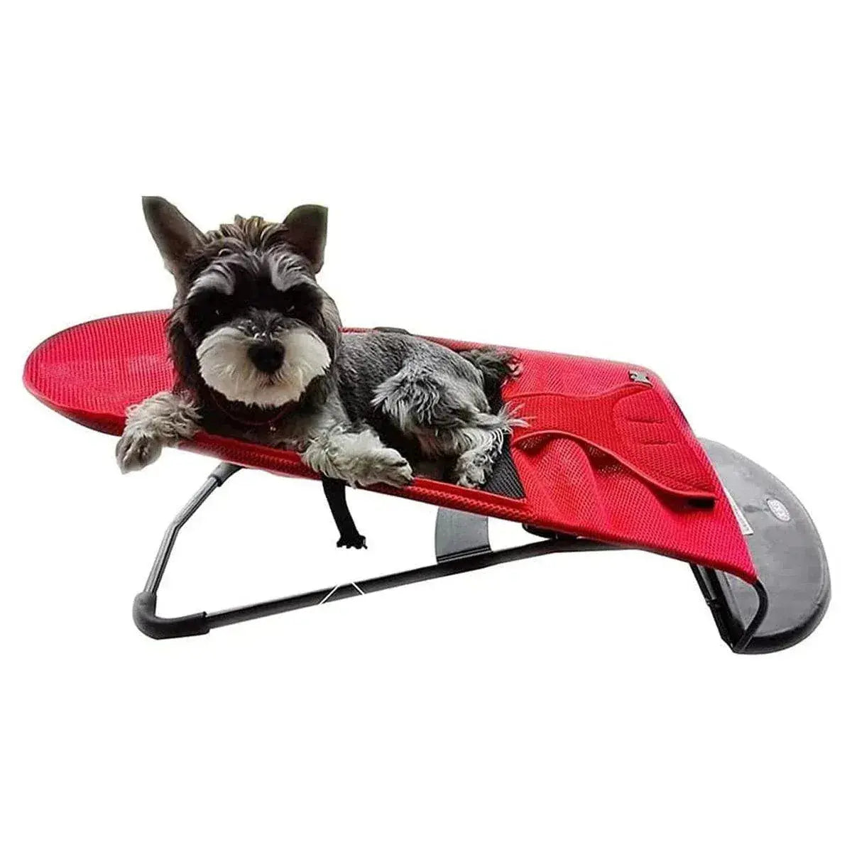 Pet Rocking Chair for Dogs Cats Foldable Pet Bed Portable Sleeping Lounger Chair - Red Wholesale Hub