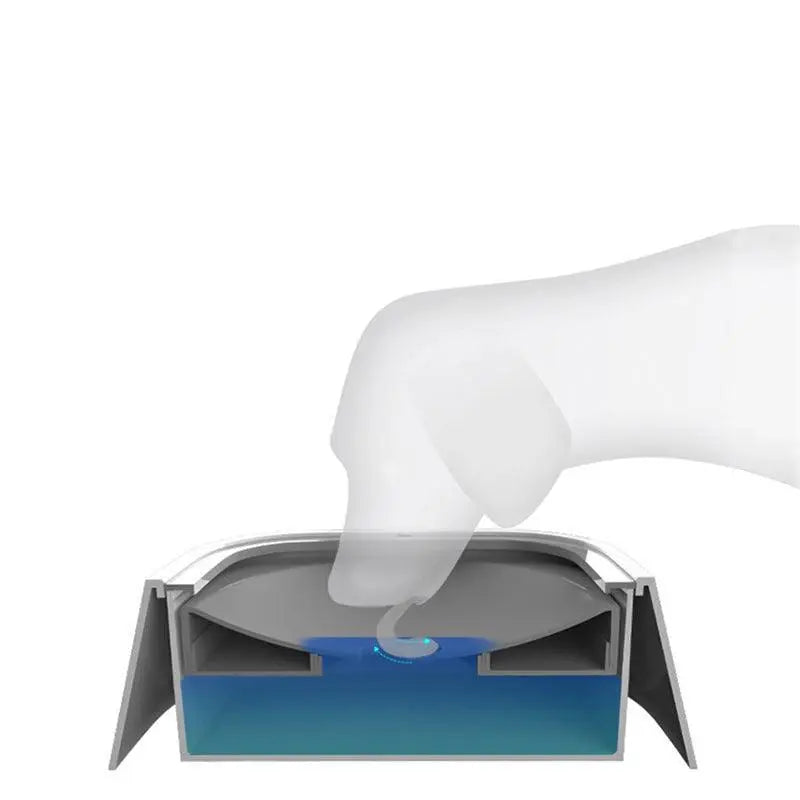 1.5L Pet Water Bowl No-Spill Design Slow Drinking Feeder with Non-Slip Base - Blue Wholesale Hub