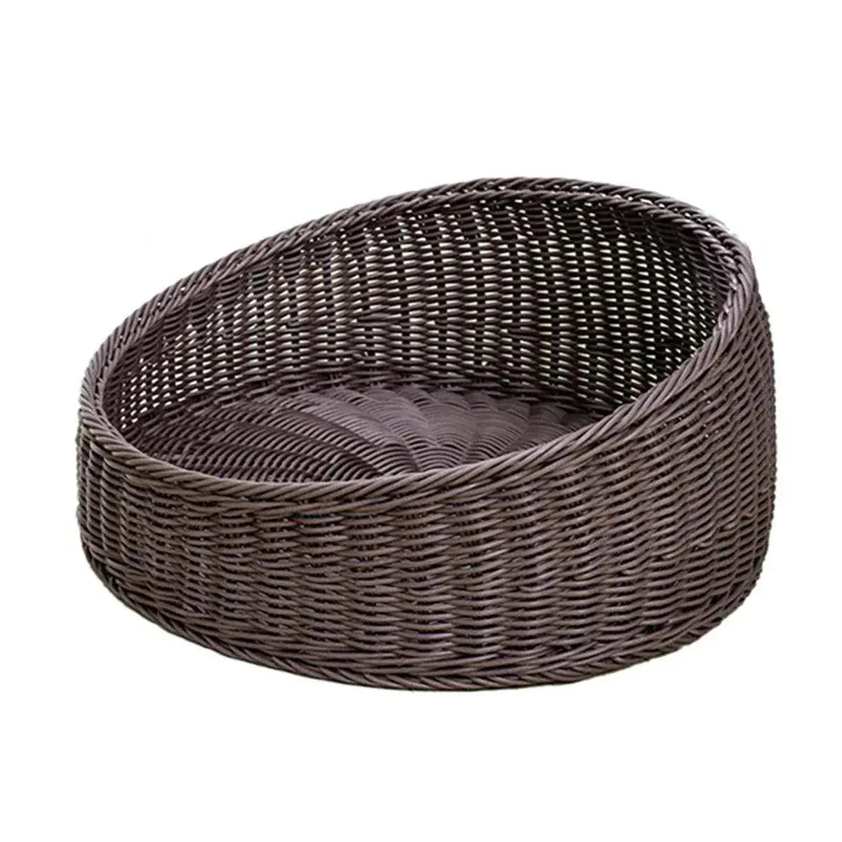 Rattan Cat Nest Four Seasons Open Cat House Summer Bed for Cats Pet Supplies - Coffee Wholesale Hub