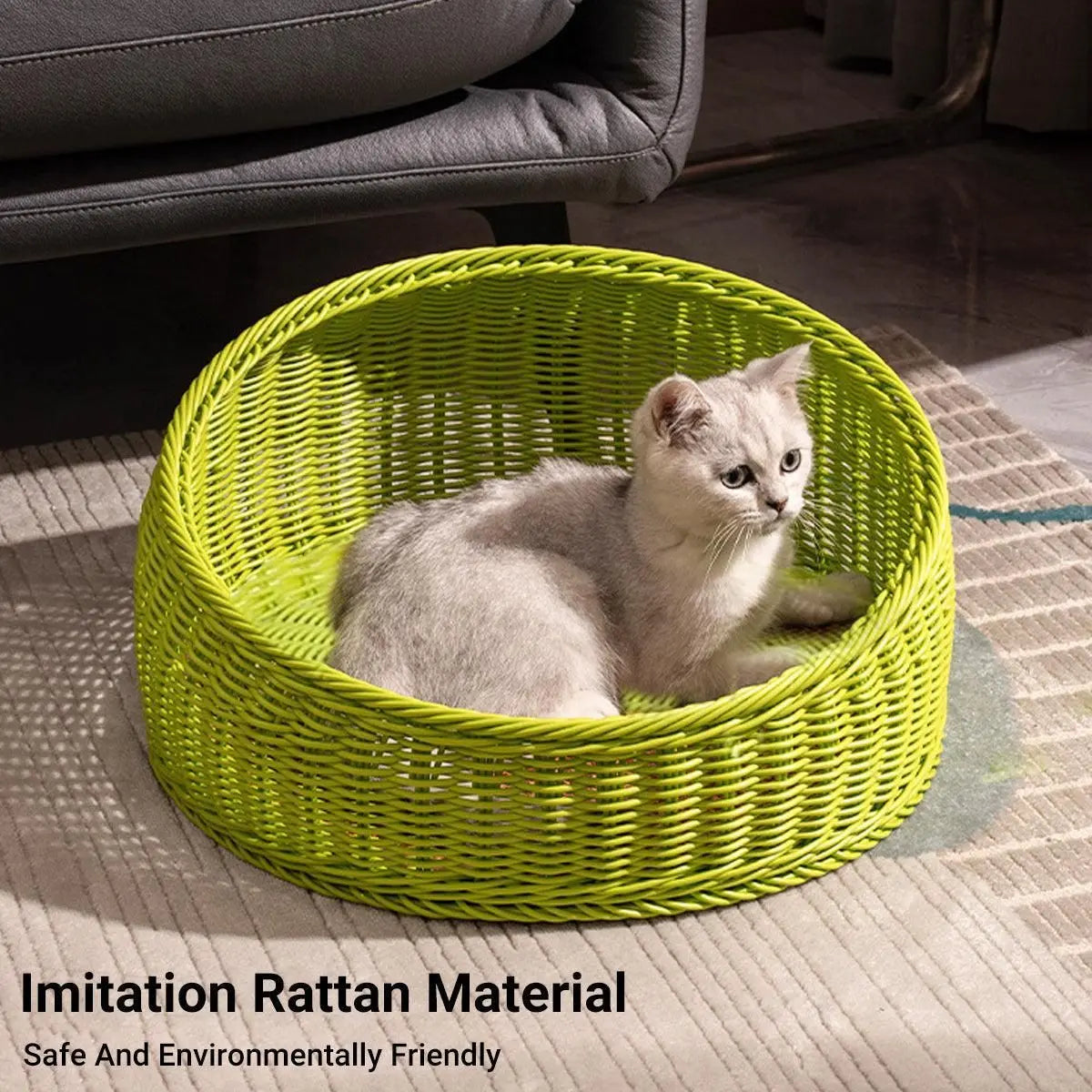 Rattan Cat Nest Four Seasons Open Cat House Summer Bed for Cats Pet Supplies - Coffee Wholesale Hub