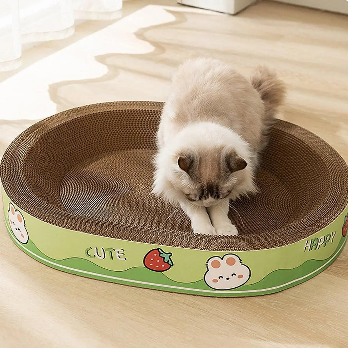Extra-Large Oval Cat Scratching Board Durable Pet Toy Cat Kittens Wear Resistant - Bear Wholesale Hub