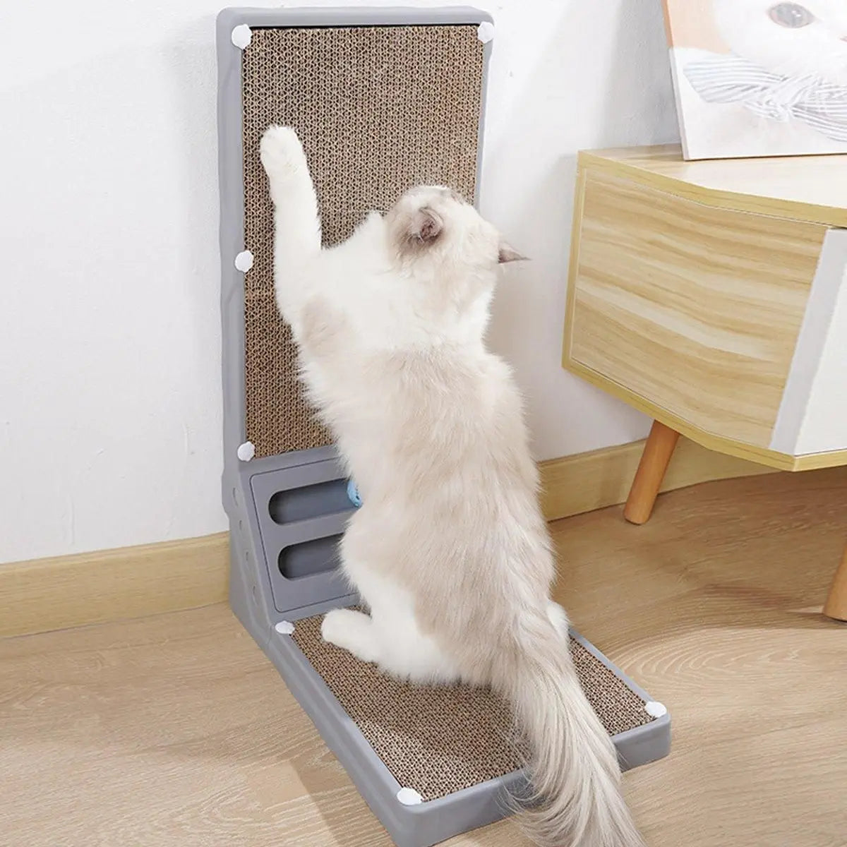 L-shaped Cat Scratching Board Vertical Claw Toy Cat Scratcher for Pet Playtime - Black Wholesale Hub