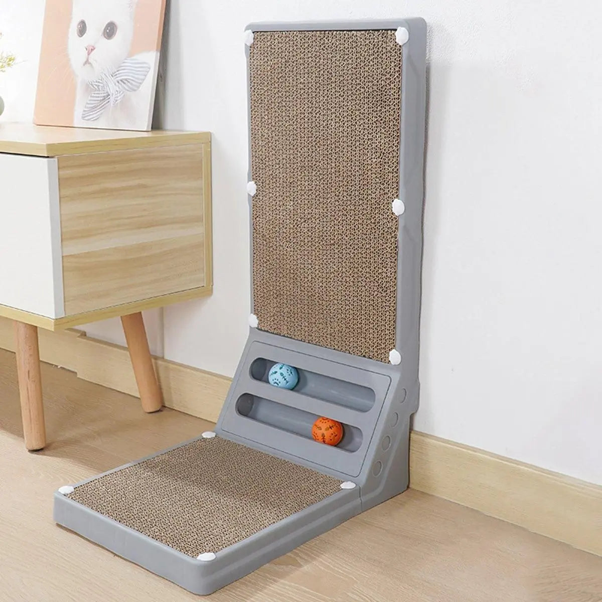 L-shaped Cat Scratching Board Vertical Claw Toy Cat Scratcher for Pet Playtime - Black Wholesale Hub