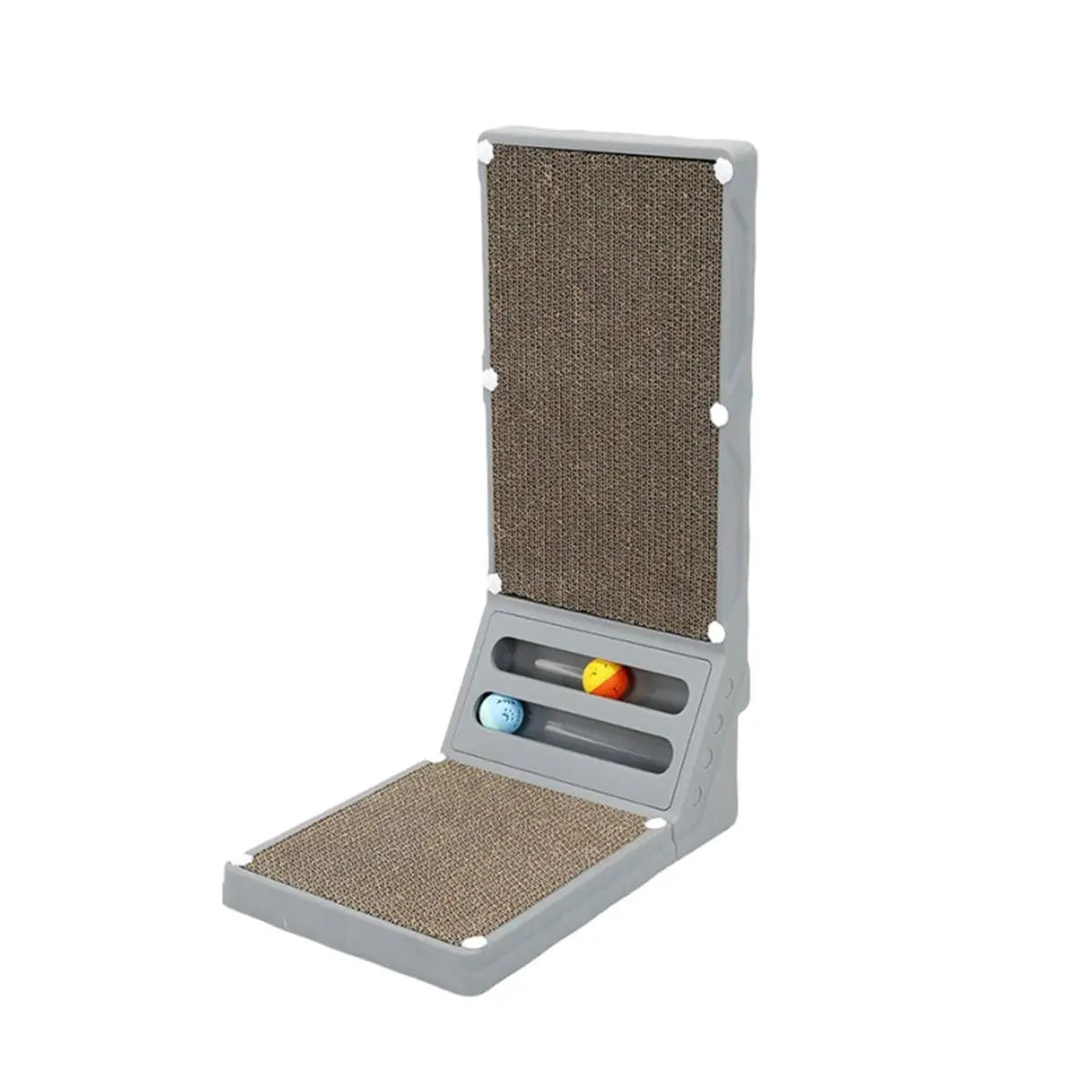 L-shaped Cat Scratching Board Vertical Claw Toy Cat Scratcher for Pet Playtime - Grey Wholesale Hub