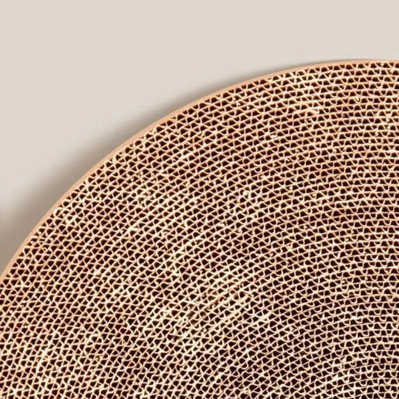 Cat Scratcher Lounge Bed Toy 40cm Round Foldable Cardboard Pad with Ball Track - White Wholesale Hub