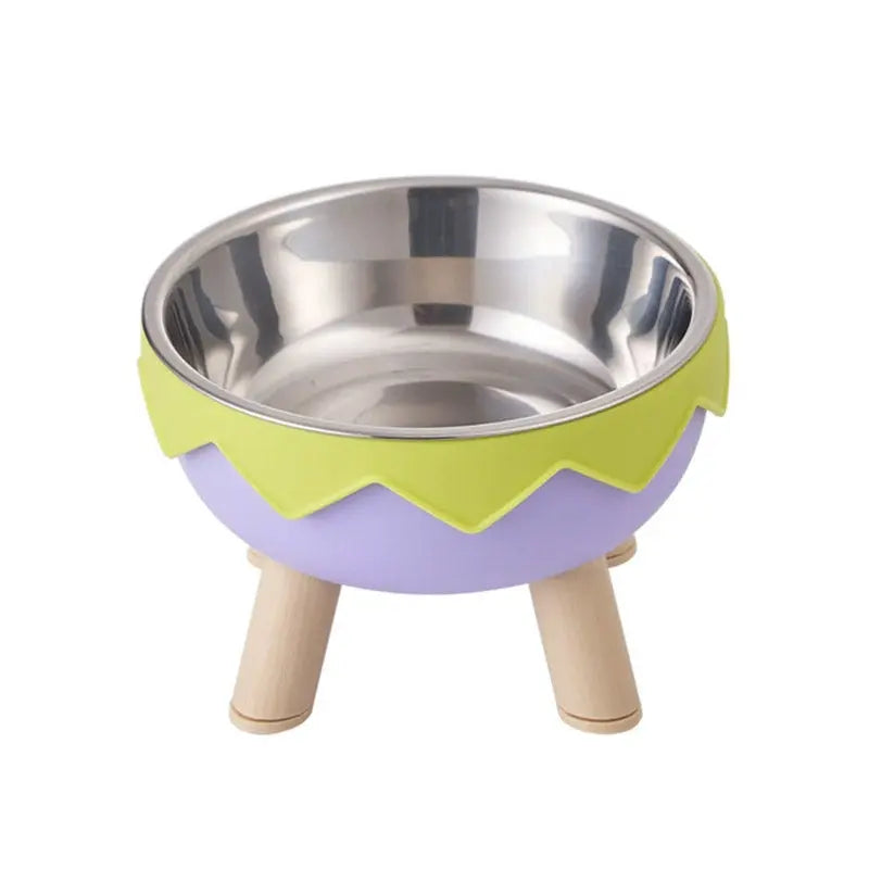 Eggshell Tall Pet Bowl Cat Dog Food Bowl Anti Slip Durable Raised Feeding Bowl - Yellow Wholesale Hub