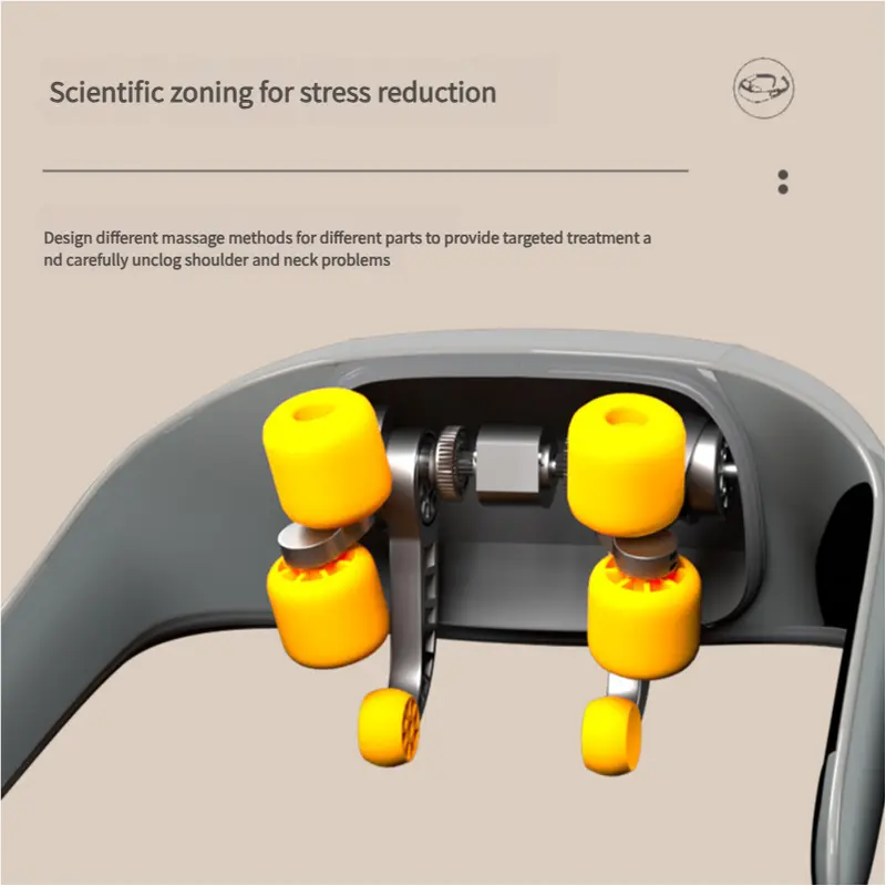 Grey Portable Shiatsu Neck and Shoulder Massager with Heat | Rechargeable 2000mAh Battery Wholesale Hub