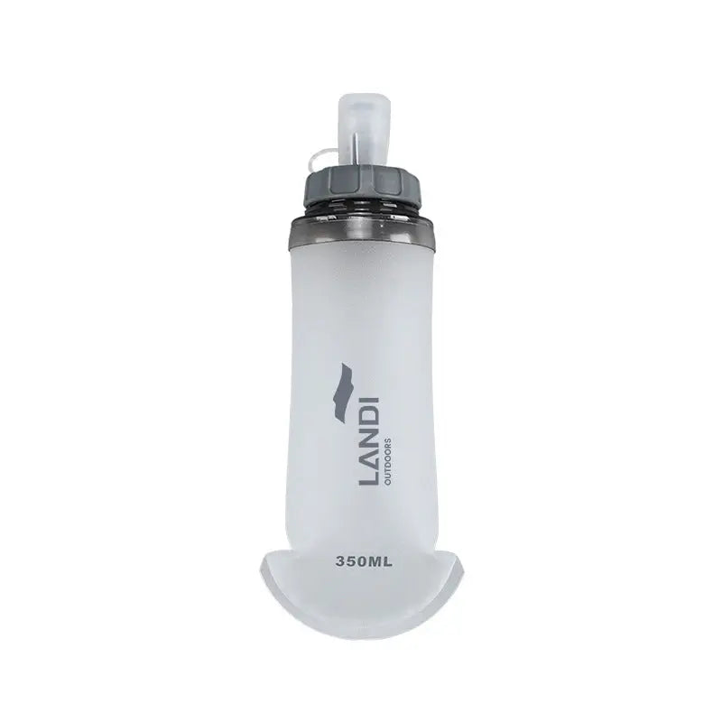 Grey and White Ultra-Lightweight 350ml Soft Running Flask - BPA-Free Collapsible TPU Water Bottle for Hiking, Cycling & Outdoor Sports Wholesale Hub