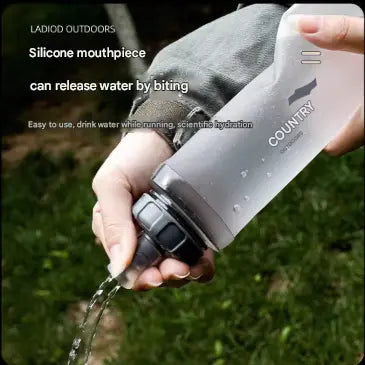 Grey and White Ultra-Lightweight 350ml Soft Running Flask - BPA-Free Collapsible TPU Water Bottle for Hiking, Cycling & Outdoor Sports Wholesale Hub