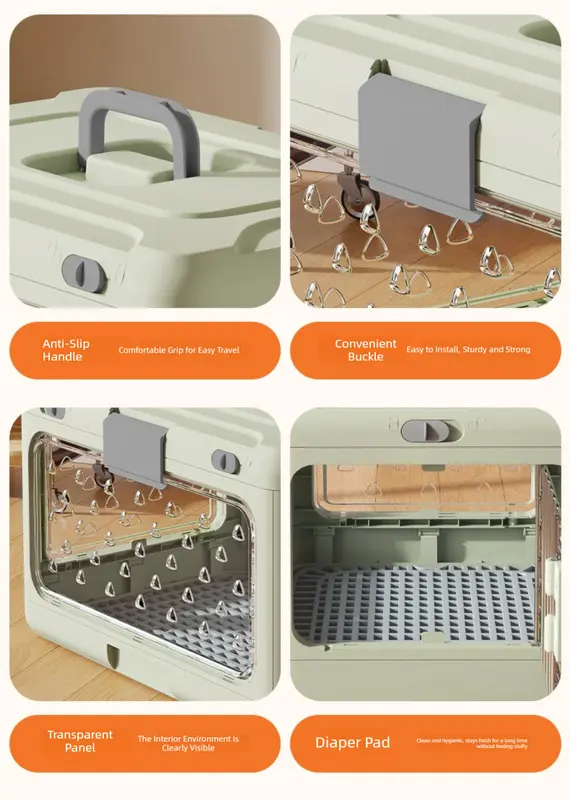 Yellow Premium Foldable Pet Carrier Crate - Breathable Aviation Travel Box for Cats & Small Dogs up to 10kg - Portable Car & Flight Transport Case Wholesale Hub