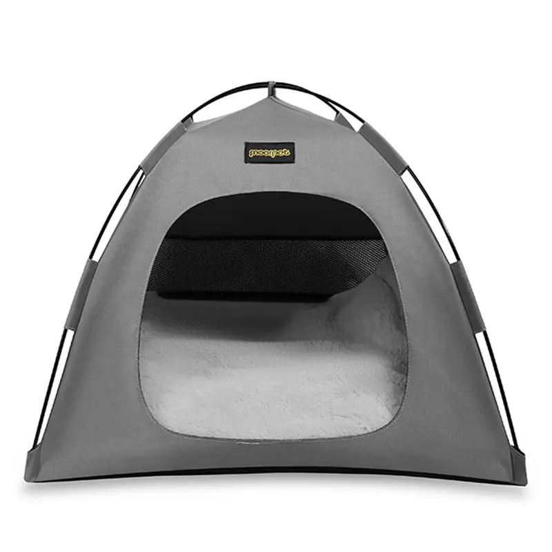 Medium Pet Tent for Cats & Dogs(Grey) - Portable Comfort Shelter with Soft Cushion Wholesale Hub