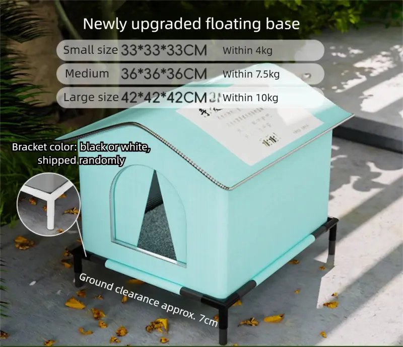 Large Size Elevated Indoor/Outdoor Pet Shelter(blue): Waterproof, Insulated for All-Season Warmth Wholesale Hub