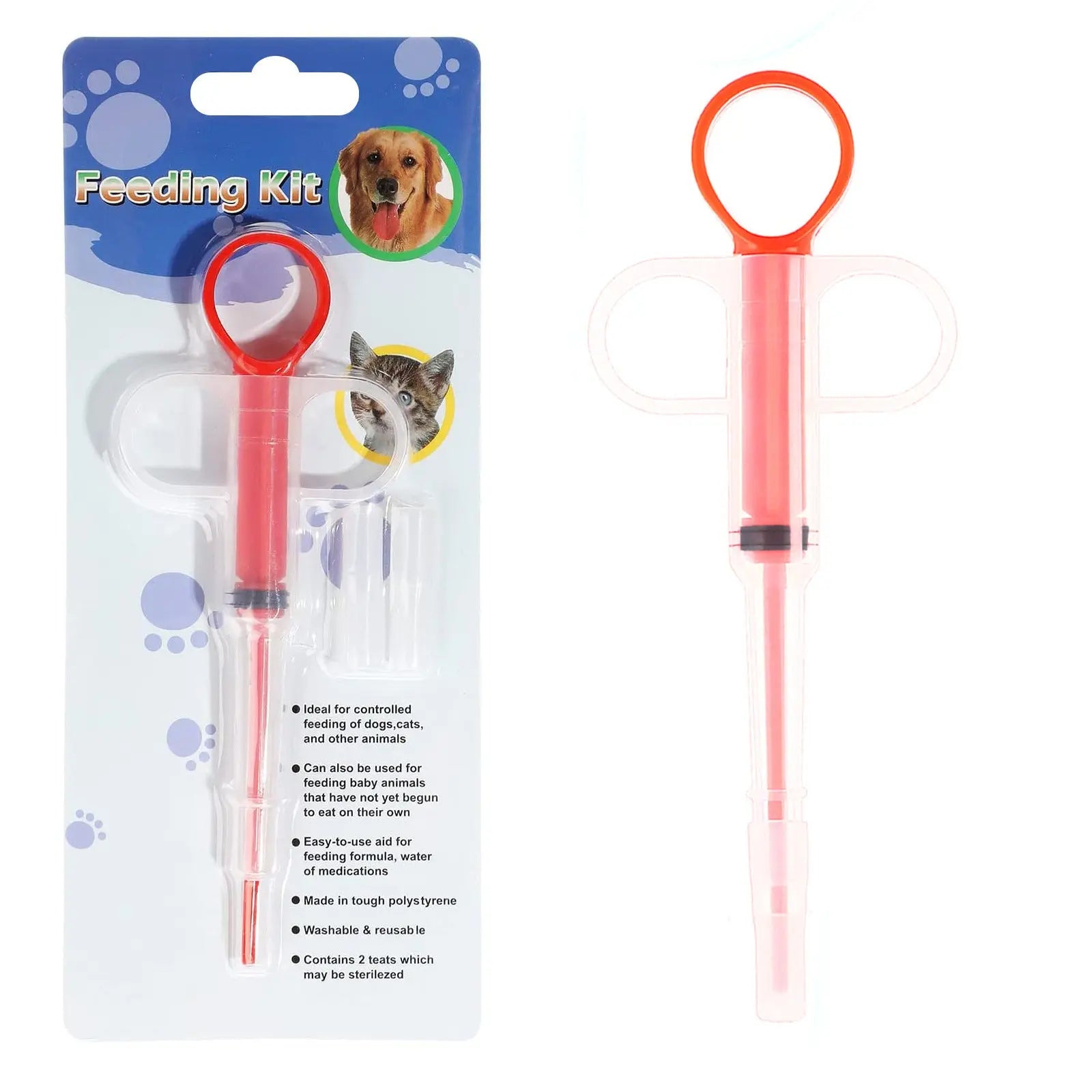 5-Pack 160mm Red Pet Pill Shooter – Soft Silicone Tip Feeder for Cats Dogs Wholesale Hub