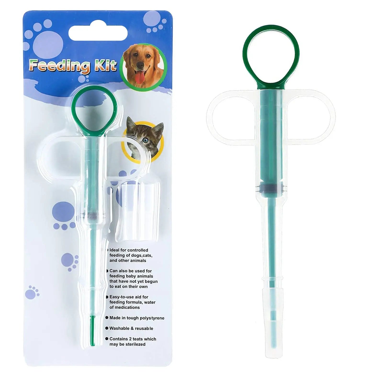 5-Pack 160mm Green Pet Pill Shooter – Soft Silicone Tip Feeder for Cats Dogs Wholesale Hub