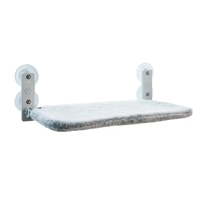 Foldable Window Faux Rabbit Fur Cat Perch(52 x 30 cm) - Warm Soft Plush Hammock with Strong 85mm Dual Suction Cups for Indoor Pets Wholesale Hub
