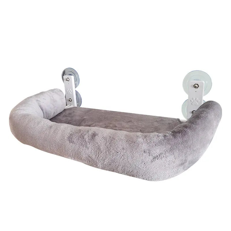 Foldable Window Thickened Plush Cat Perch(52 x 30 cm) - Warm Soft Plush Hammock with Strong 85mm Dual Suction Cups for Indoor Pets Wholesale Hub