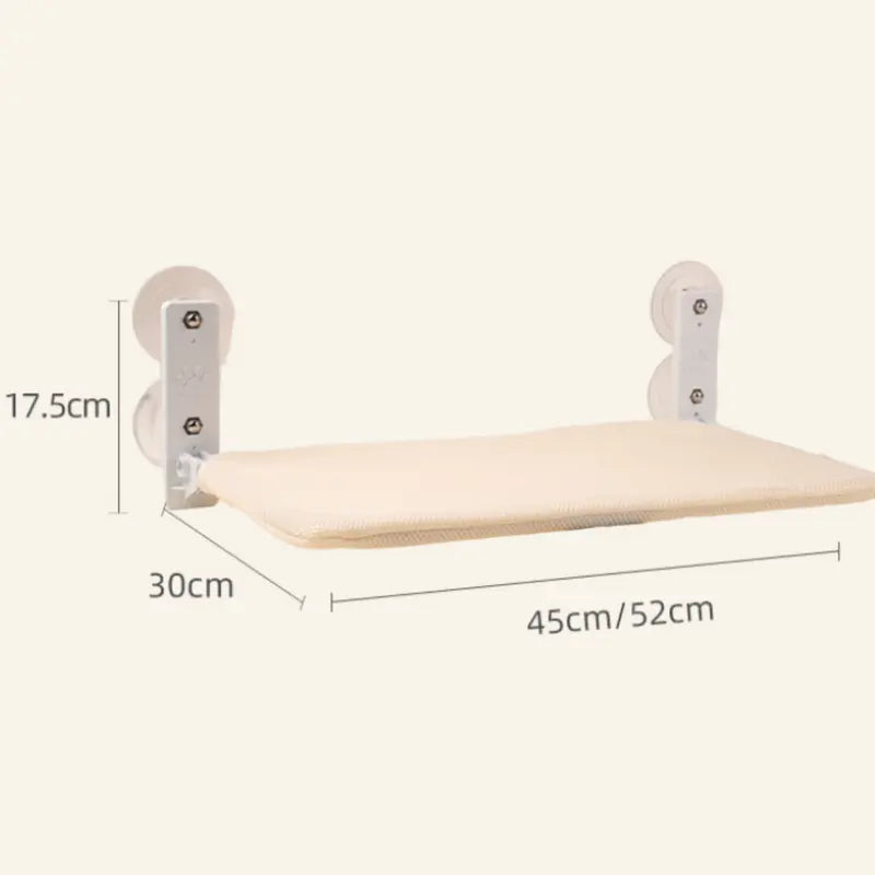 Foldable Window Thickened Plush Cat Perch(52 x 30 cm) - Warm Soft Plush Hammock with Strong 85mm Dual Suction Cups for Indoor Pets Wholesale Hub