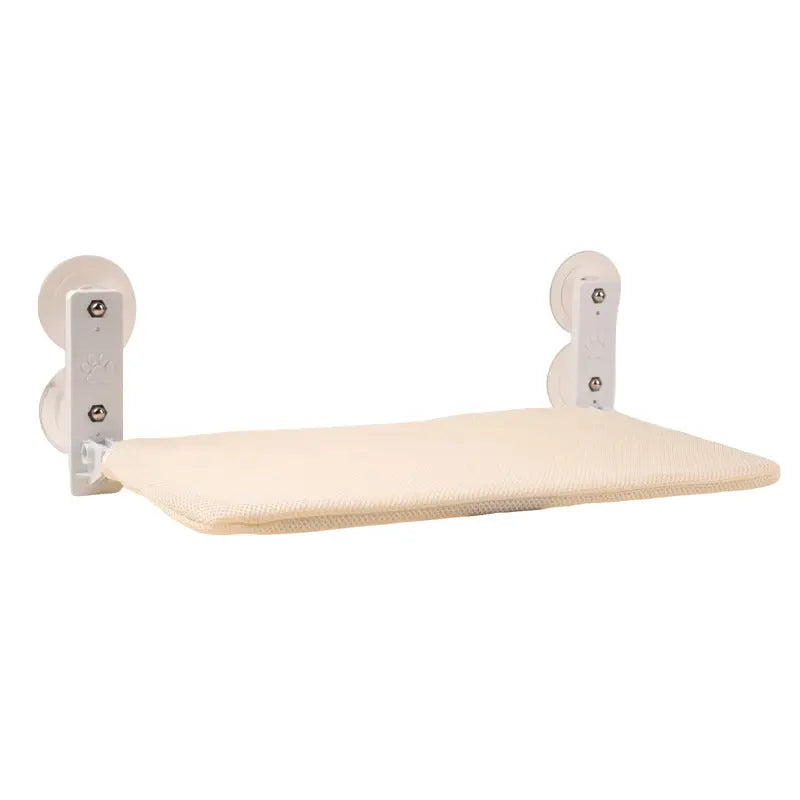 Foldable Window Beige Breathable Mesh Cat Perch(52 x 30 cm) - Cat Hammock with 85mm Strong Dual Suction Cups for Indoor Cats Wholesale Hub