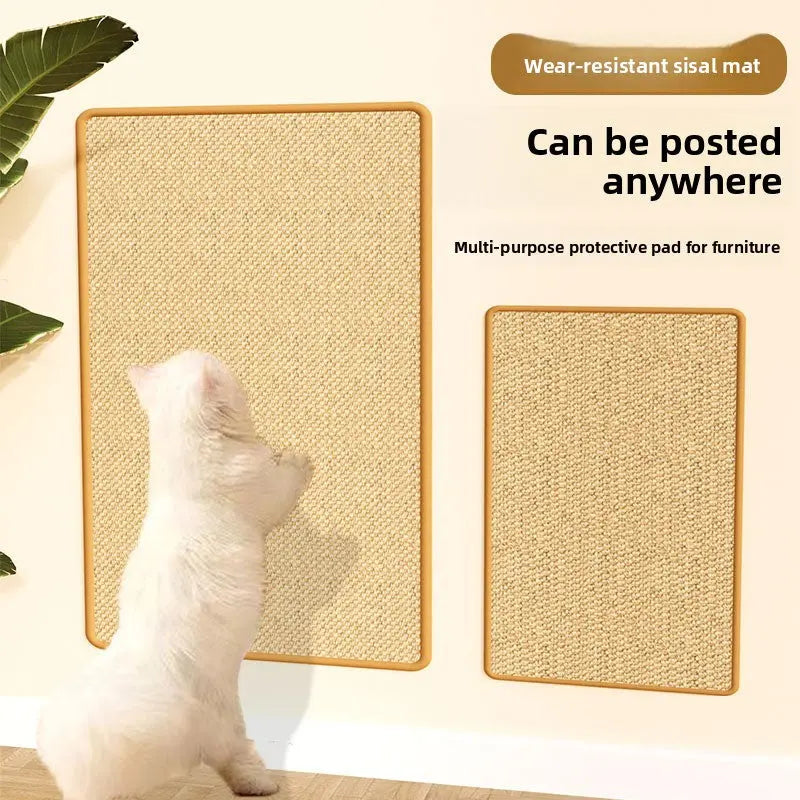 3-PCS Self-Adhesive Sisal Cat Scratching Mat Vertical Wall Mounted Scratcher Board for Furniture Protection(20cm*40cm) Wholesale Hub