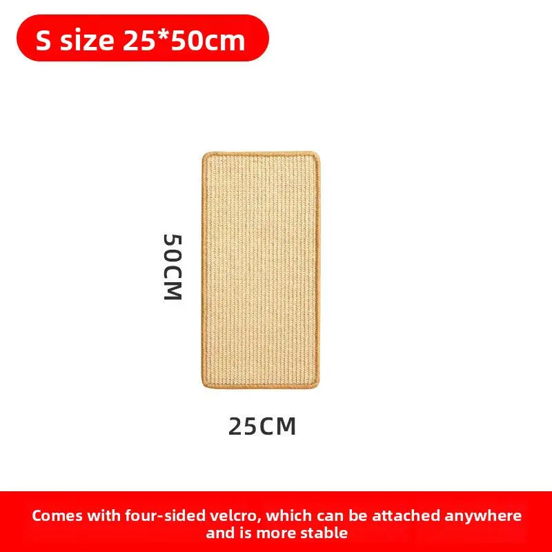 3-PCS Self-Adhesive Sisal Cat Scratching Mat Vertical Wall Mounted Scratcher Board for Furniture Protection(25cm*50cm) Wholesale Hub