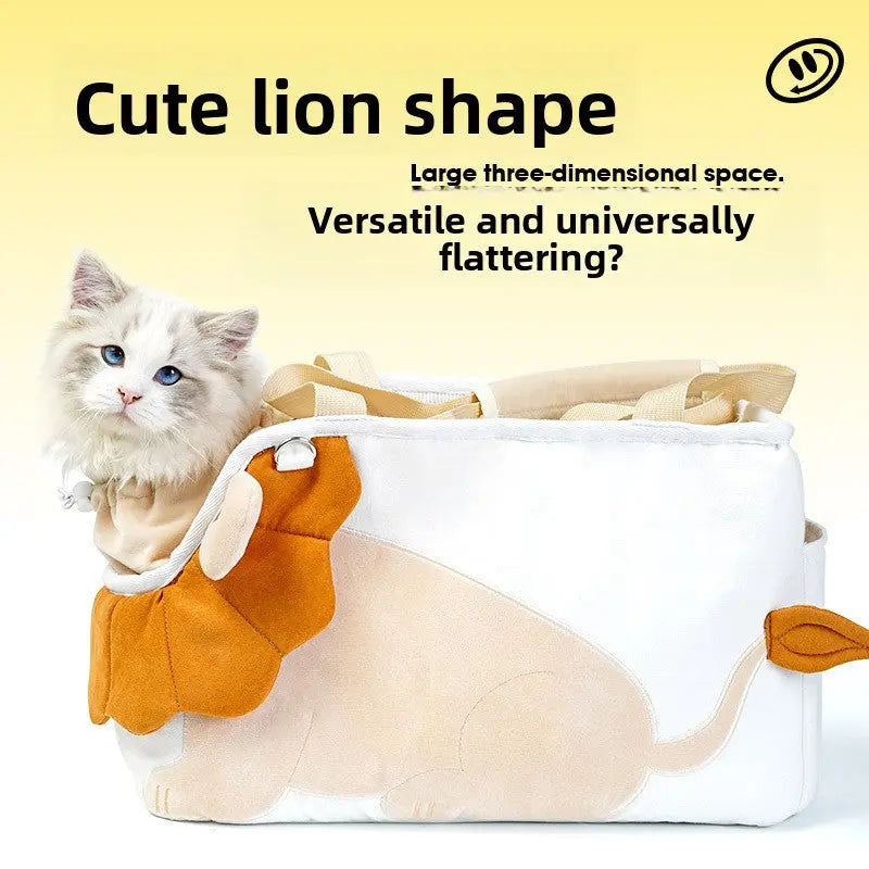 Lion Shape Pet Carrier Bag Large Capacity Breathable Mesh Adjustable Opening Portable Handheld Shoulder Travel Bag for Local Pet Owners and Small Animals Wholesale Hub