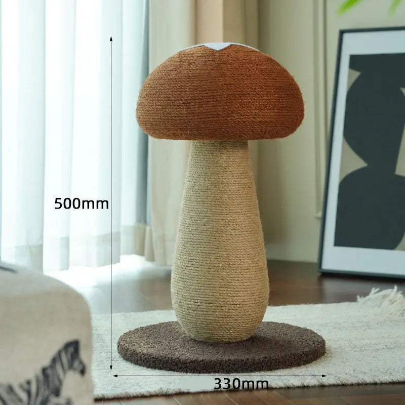 Brown Mushroom Cat Tree with Sisal Scratching Post - Large Vertical Cat Climber, Durable Scratch-Resistant Design with Hanging Toys, Stylish Home Decor for Indoor Cats(500mm*330mm) Wholesale Hub