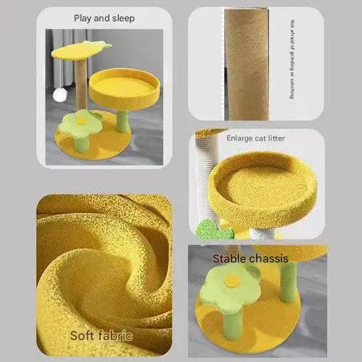 Pineapple Pineapple Cat Tree with Scratching Post & Cozy Perch - Multi-Level Cat Tower with Flower Platform and Hanging Ball for Indoor Cats Wholesale Hub
