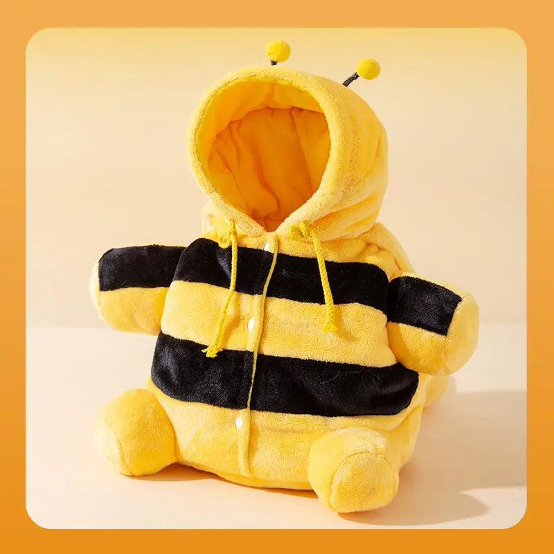 M Size Cute Bee Windproof Insulated Pet Shoulder Bag with Security Buckle - Soft Reversible Flannel Tote for Small Dogs & Cats Up to 2KG Wholesale Hub