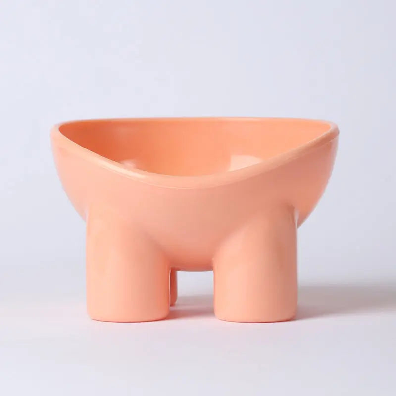 2-Pack Macaron Pink Elevated Pet Bowls with Anti-Tip 4-Leg Base - Ergonomic Tilted Neck Protection Cat Food & Water Bowls Wholesale Hub
