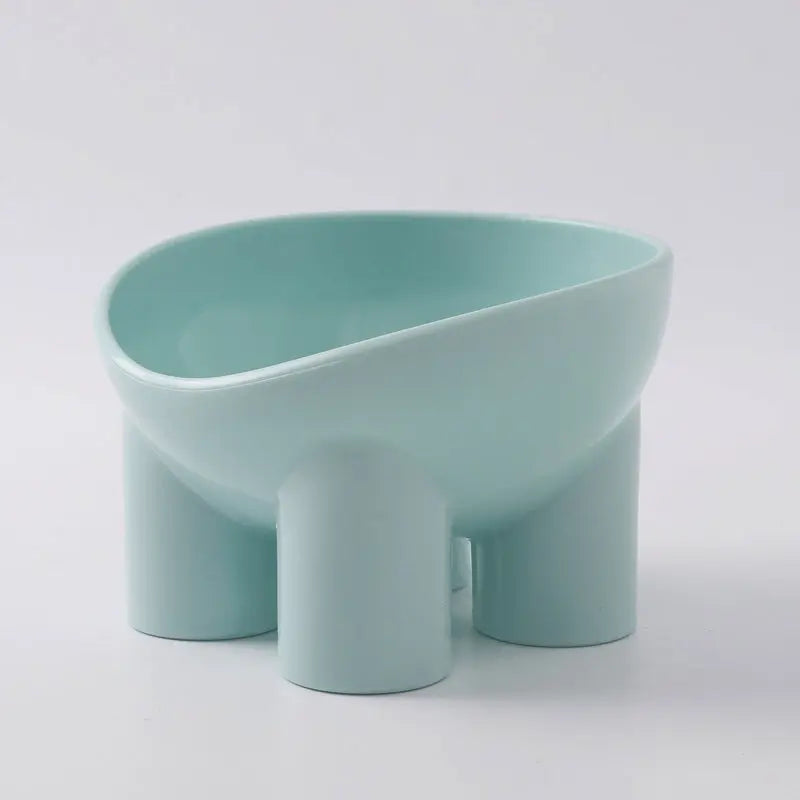 2-Pack Macaron Blue Elevated Pet Bowls with Anti-Tip 4-Leg Base - Ergonomic Tilted Neck Protection Cat Food & Water Bowls Wholesale Hub