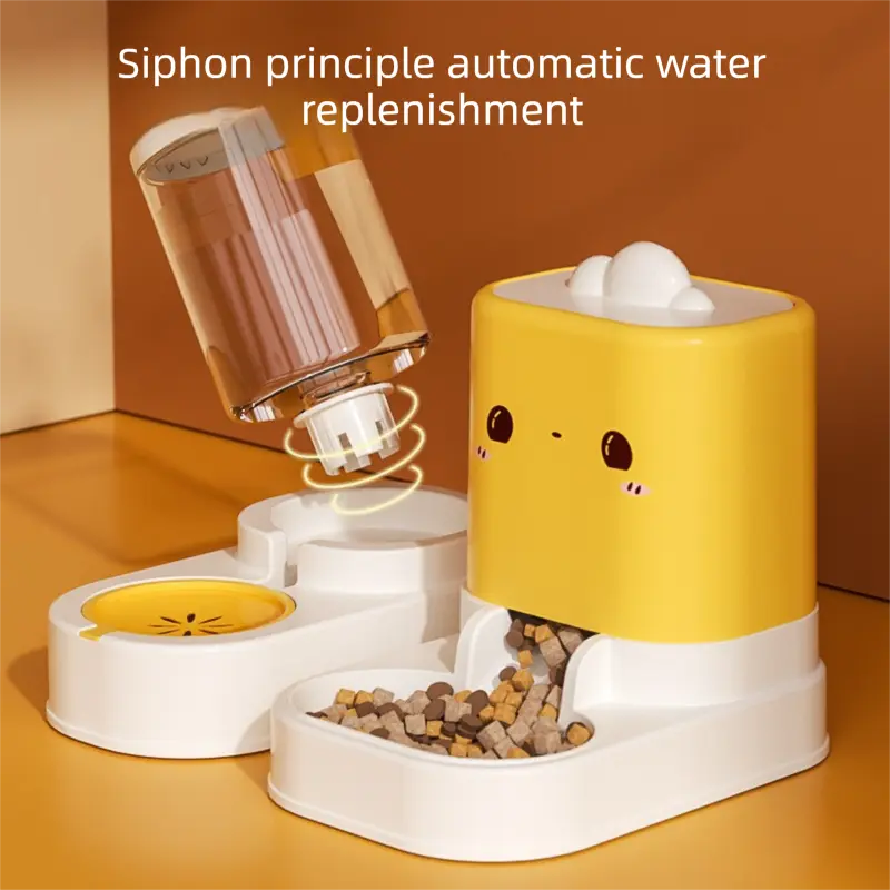 Pink  Cat & Dog Automatic Feeder & Waterer Set – 2-in-1 Dry & Wet Separation Station with 2200ml Food & 1000ml Water Capacity Wholesale Hub