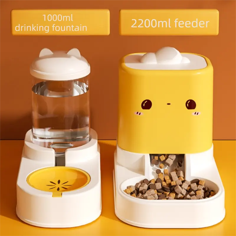 Green  Cat & Dog Automatic Feeder & Waterer Set – 2-in-1 Dry & Wet Separation Station with 2200ml Food & 1000ml Water Capacity Wholesale Hub